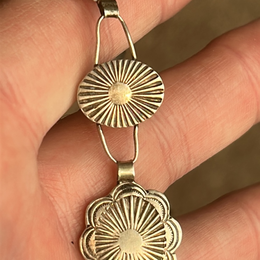 Navajo Silver Concho belt/necklace- Roger Skeet - Picture 11 of 14